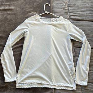 White Nike Running Long Sleeve